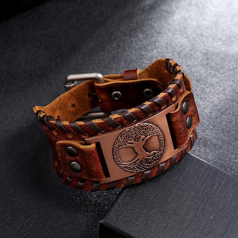 KarmaRipple's Fortunate Tree Of Life Balance Leather Bracelet p4