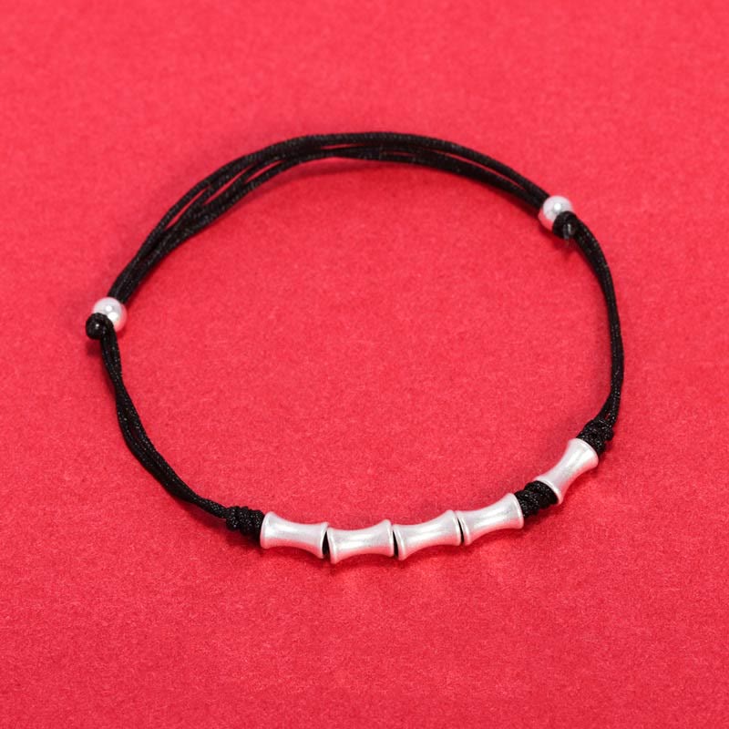 KarmaRipple's 925 Sterling Silver Bamboo Design Protection Fortune Woven Bracelet p23