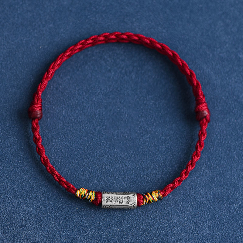 KarmaRipple's Handcrafted 925 Sterling Silver Everything Goes Well Design Protection Strength Bracelet Anklet ( p17