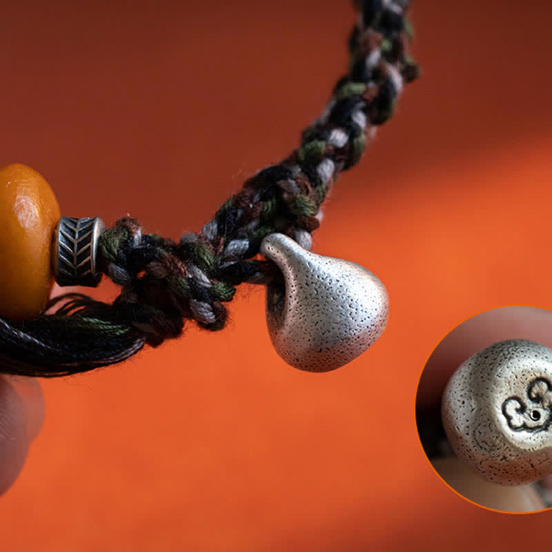 KarmaRipple's 990 Sterling Silver Tibetan Handmade Amber Steelyard Weight Wish Protection Bracelet p11