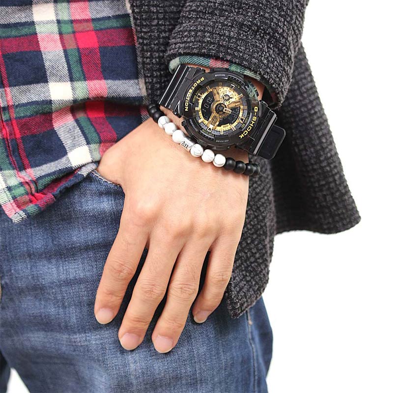 KarmaRipple's 12 Constellations of the Zodiac Authentic Frosted Stone Ivory Turquoise Bead Fortune Bracelet p16