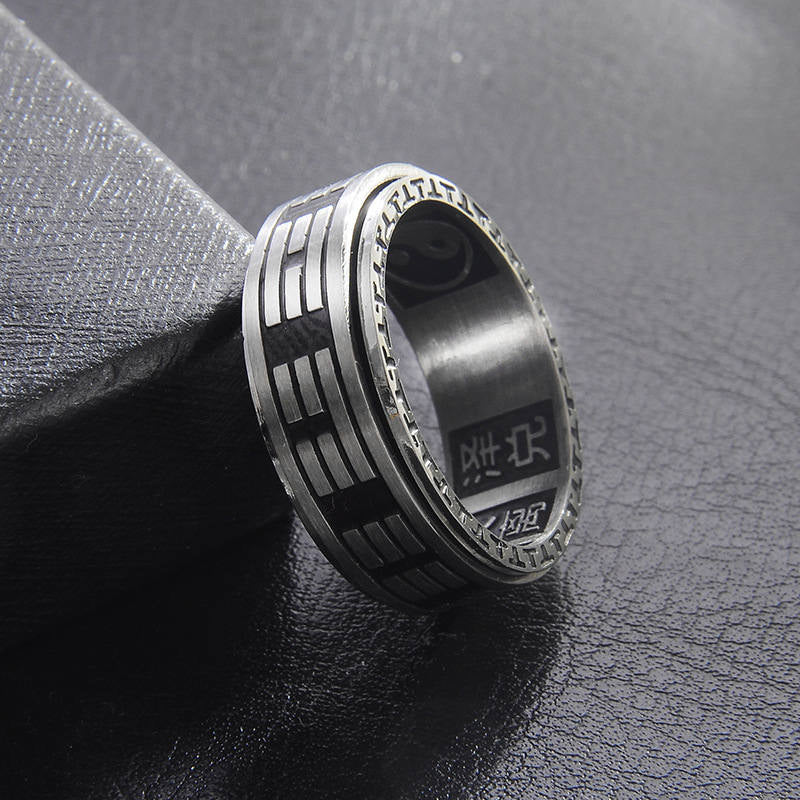 KarmaRipple's Bagua Yin Yang Titanium Steel Balance Rotatable Ring p15