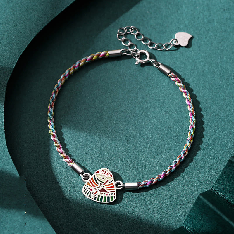 KarmaRipple's 925 Sterling Silver Zongzi Pattern Fortune Multicolored Handcrafted Bracelet p19