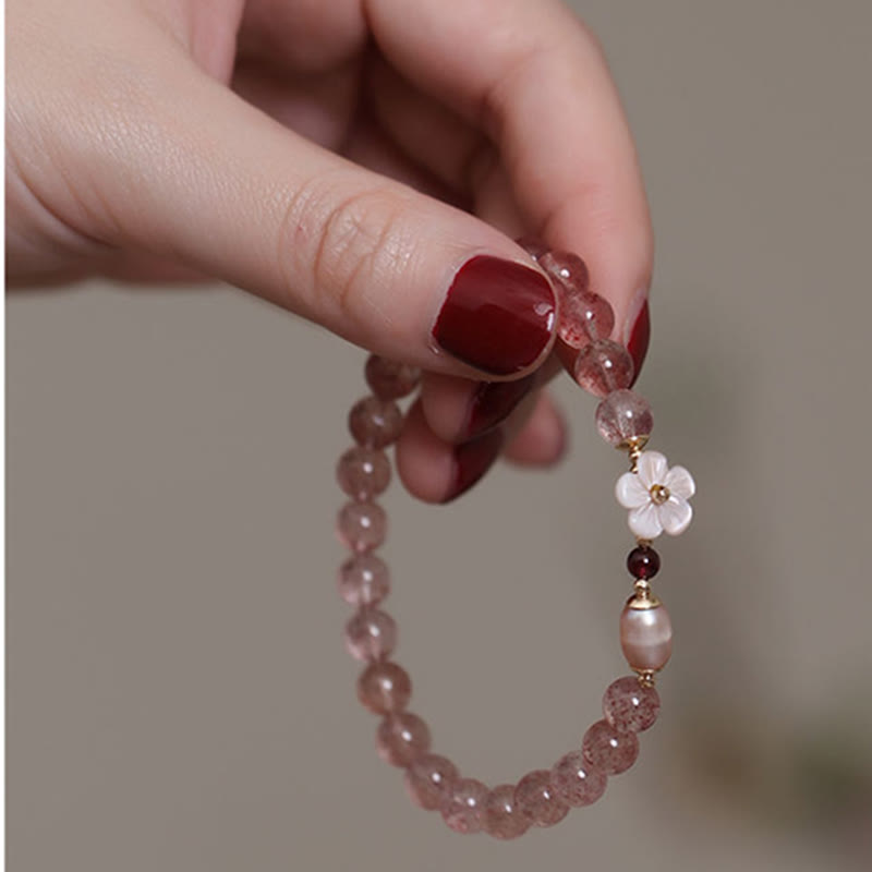 KarmaRipple's Strawberry Quartz Peach Blossom Love Bracelet p8