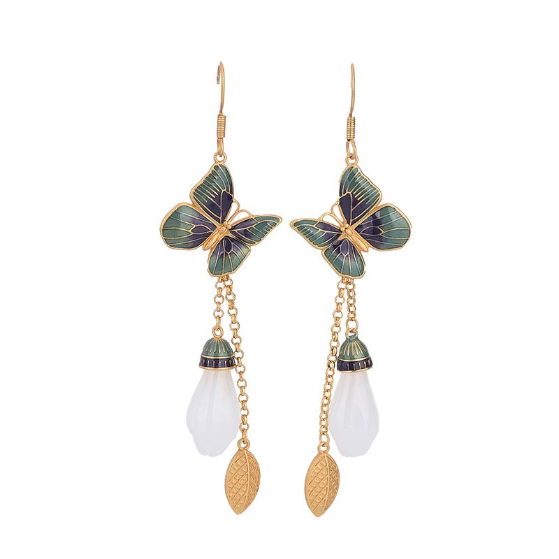 KarmaRipple's FengShui Ivory Jade Fortune Earrings p1