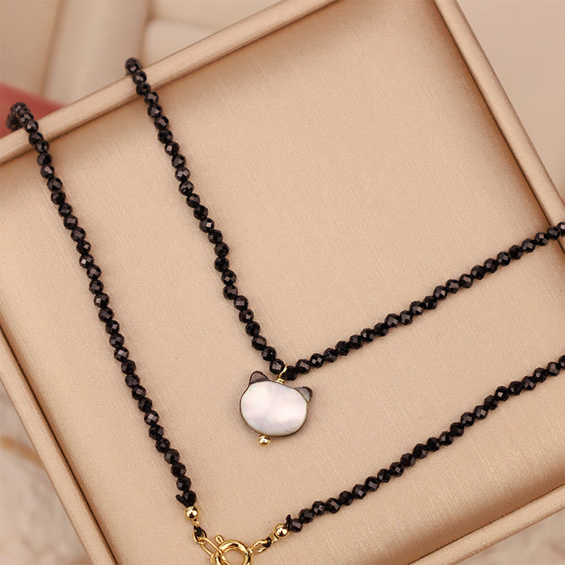 KarmaRipple's Black Spinel Cute Cat Motivate Choker Pendant p12