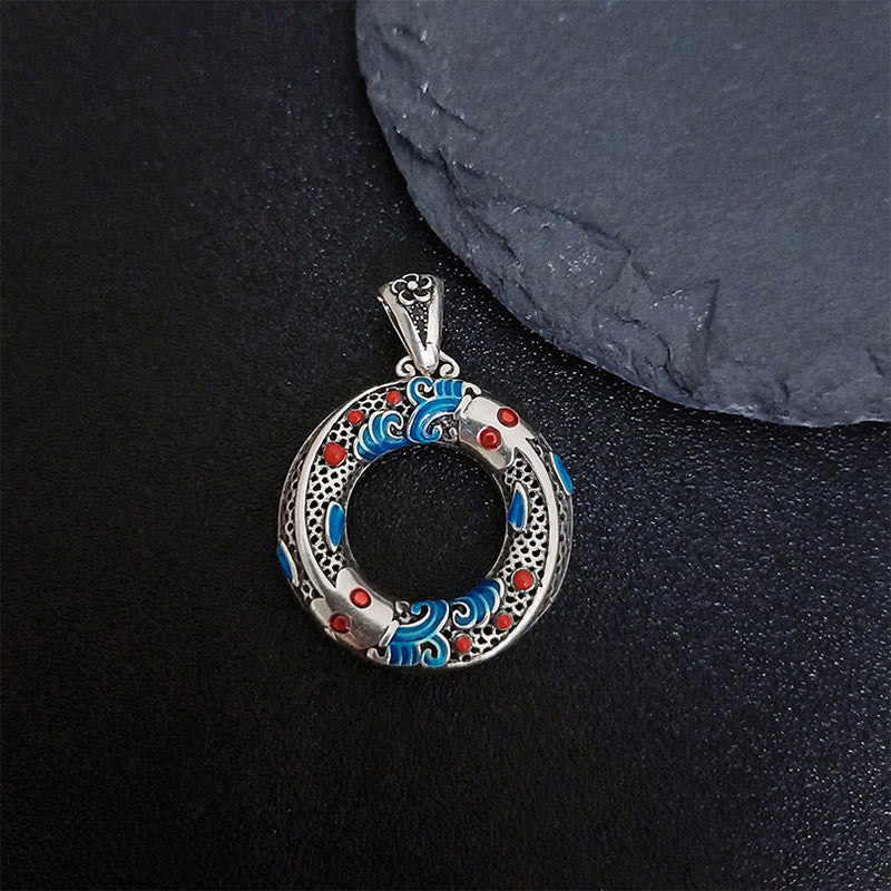 KarmaRipple's Koi Fish Peace Buckle Bronze Wealth Fortune Pendant Necklace p9