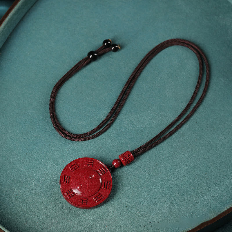 KarmaRipple's Cinnabar Yin Yang Bagua Blessing Pendant Necklace p3