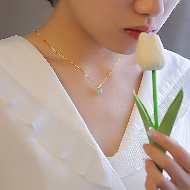 KarmaRipple's Fortunate Bead Jade Prosperity Chain Pendant Necklace p7