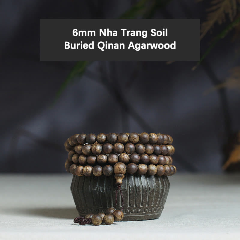 KarmaRipple's 108 Mala Beadwork Nha Trang Soil Buried Qinan Agarwood Balance Strength Bracelet p24