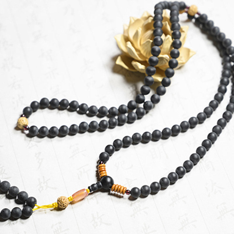 KarmaRipple's Tibetan Mala Cypress Bodhi Seed Red Agate Balancing Bracelet p9