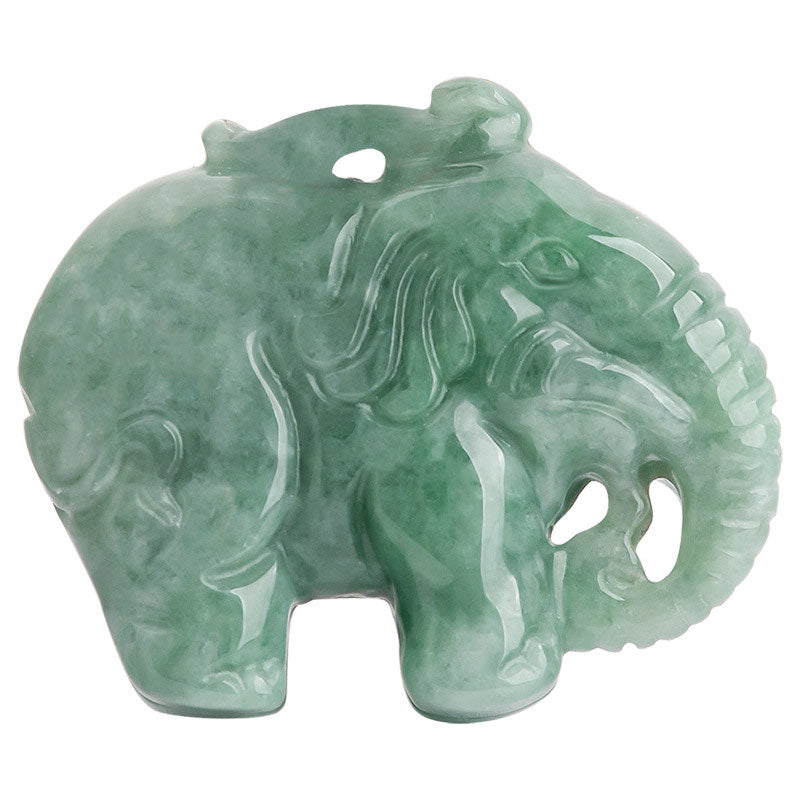 KarmaRipple's Elephant Jade Fortune Strength Pendant String Necklace p6