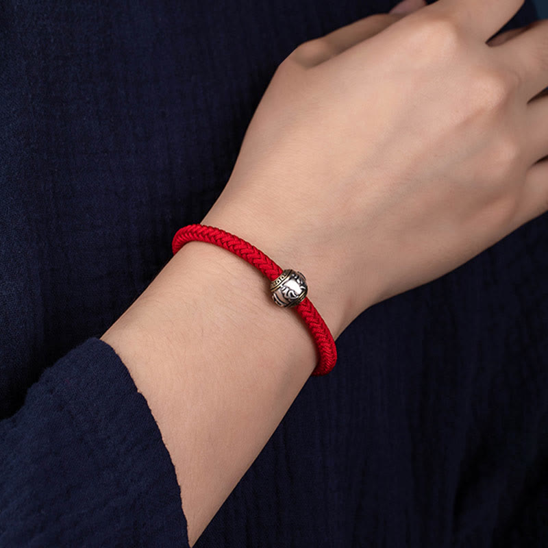 KarmaRipple's 925 Sterling Silver Tibet Handmade Om Mani Padme Hum Fortune Protection King Kong Weave Woven Bracelet p22