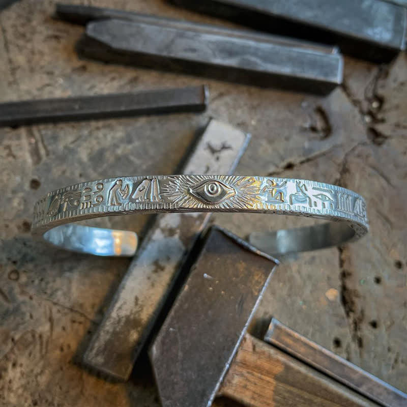 KarmaRipple's Eye Of Horus Protection Bronze Cuff Bracelet Bangle p5