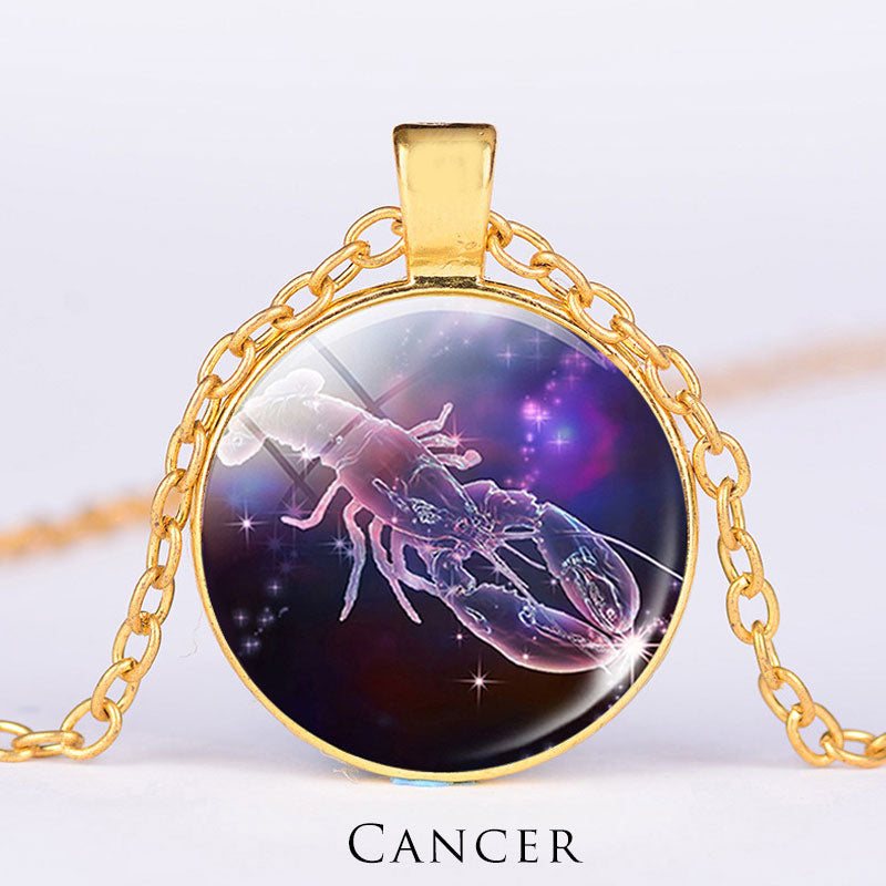 KarmaRipple's 12 Constellations of the Zodiac Moon Starry Sky Protection Blessing Pendant Necklace p47