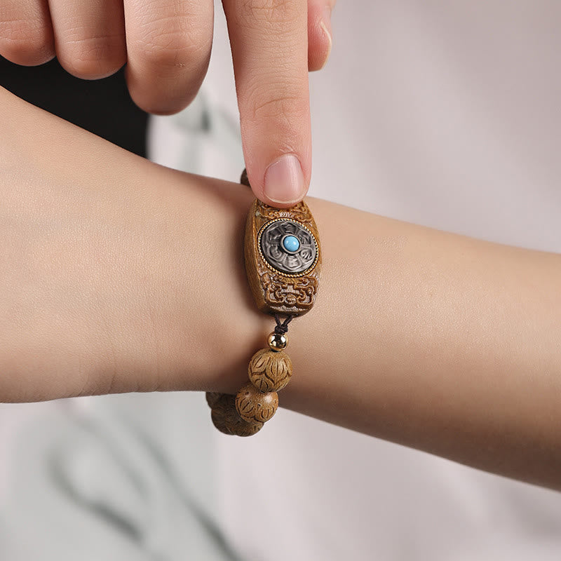 KarmaRipple's Green Sandalwood Ebony Wood Sandalwood Om Mani Padme Hum Soothing Bracelet p14