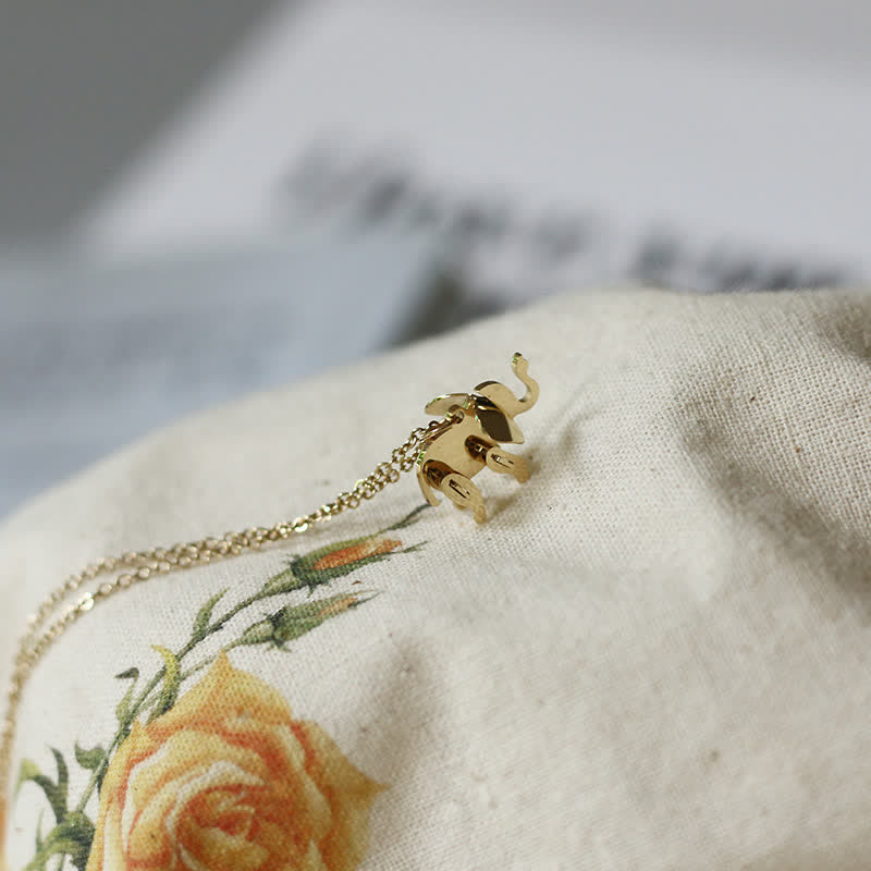 KarmaRipple's Elephant Titanium Steel Fortune Pendant Chain Necklace p7