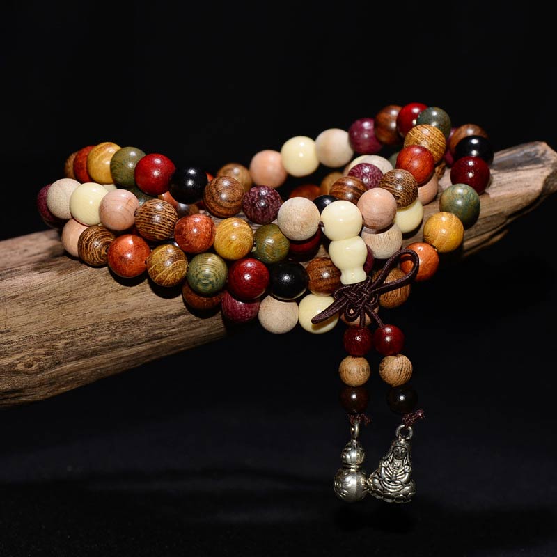 KarmaRipple's 108 Beadwork Wenge Wood Mala Blessing Meditation Bracelet p12