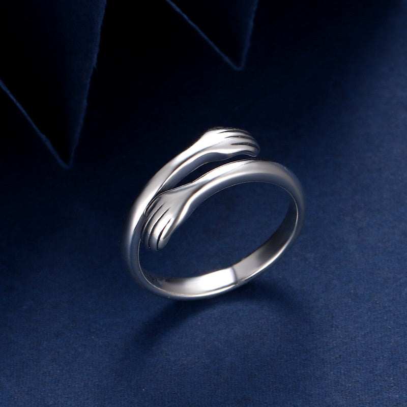KarmaRipple's 925 Sterling Silver Love Hug Thumb Ring p3