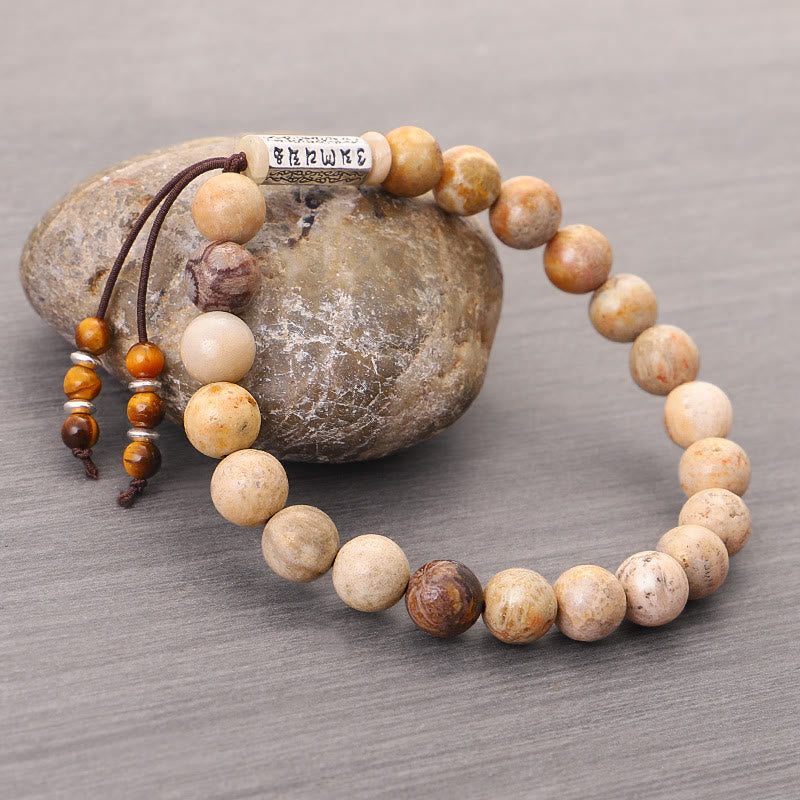 KarmaRipple's Weathered Stone Om Mani Padme Hum Strengthen Bracelet p3