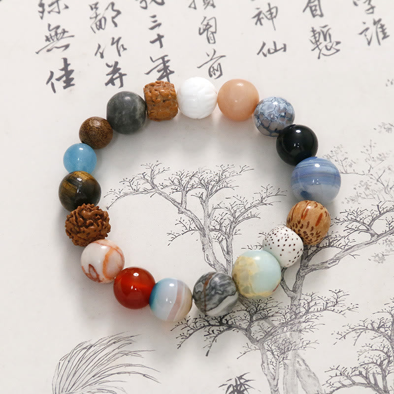 KarmaRipple's Authentic Bodhi Seed Gemstone Stone Agate Keep Away Evil Spirits Bracelet p2