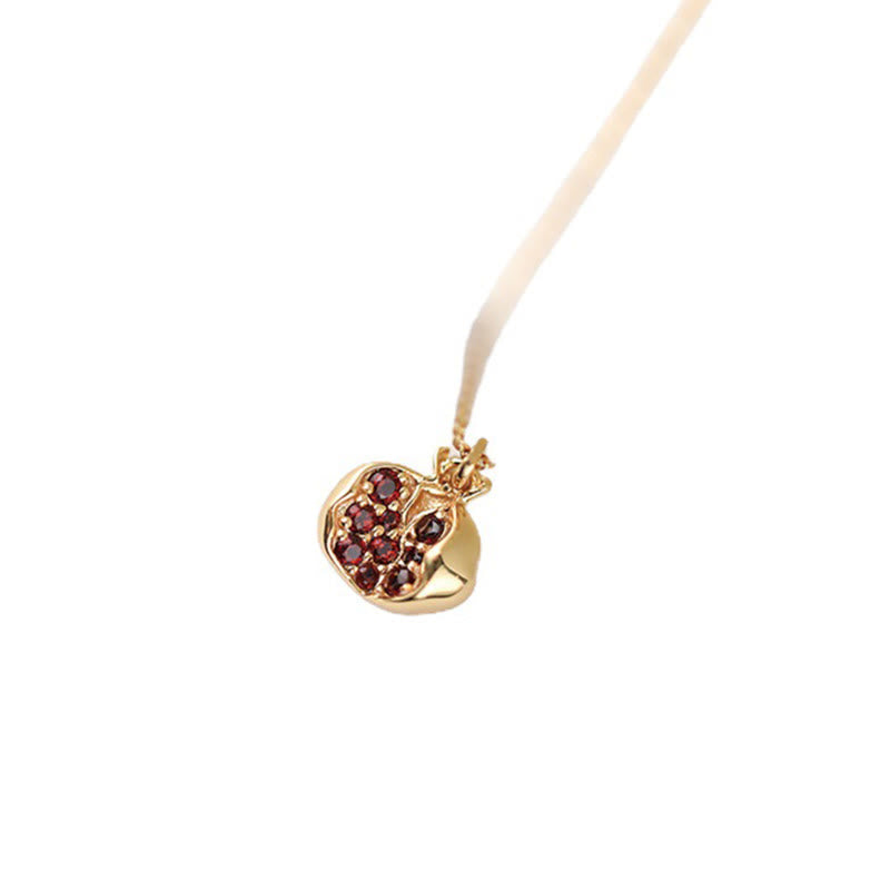 KarmaRipple's 925 Sterling Silver 18k Gold Plated Pomegranate Garnet Gemstone'ssion Talisman Pendant Necklace p7