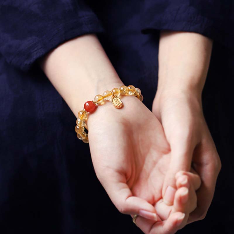 KarmaRipple's Citrine Red Agate Fortune Talisman Bracelet p3