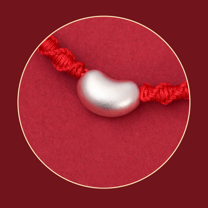 KarmaRipple's 999 Sterling Silver Bean Design Fortune Connection Handmade Woven Bracelet p7
