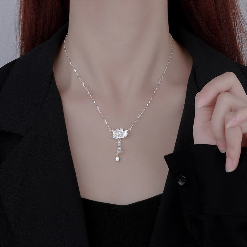 KarmaRipple's 999 Sterling Silver Lotus Flower Pod Carved Enlightenment Pendant Necklace p9