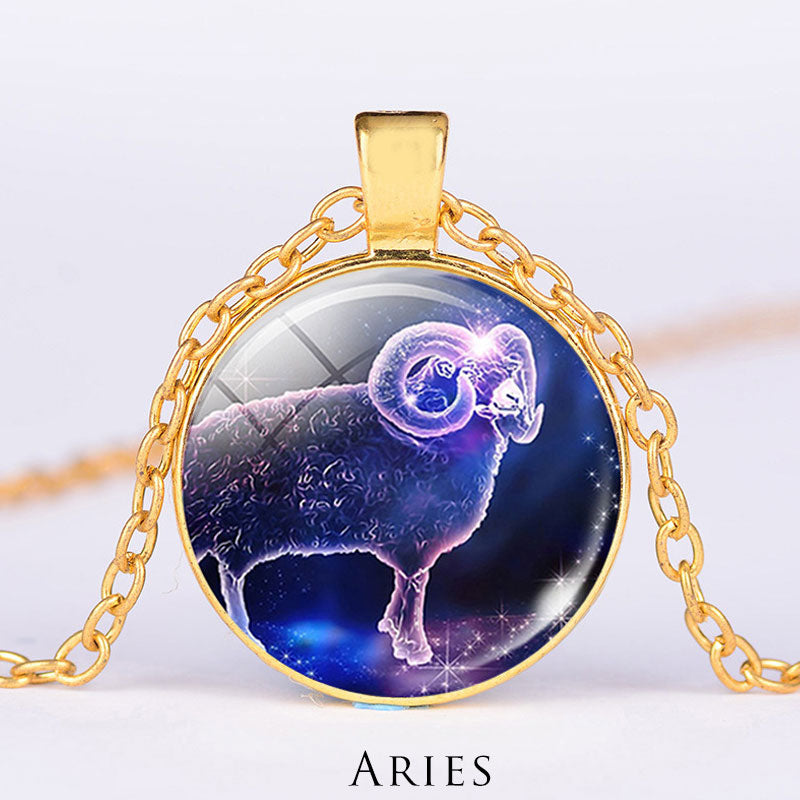 KarmaRipple's 12 Constellations of the Zodiac Moon Starry Sky Protection Blessing Pendant Necklace p11