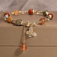 KarmaRipple's Authentic Fu Lu Shou Rainbow Gemstone Rutilated Quartz Wealth Butterfly Talisman Bracelet