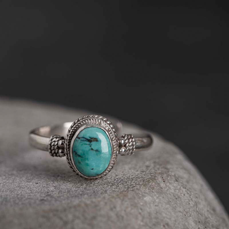 KarmaRipple's 925 Sterling Silver Turquoise Wisdom Love Ring p7