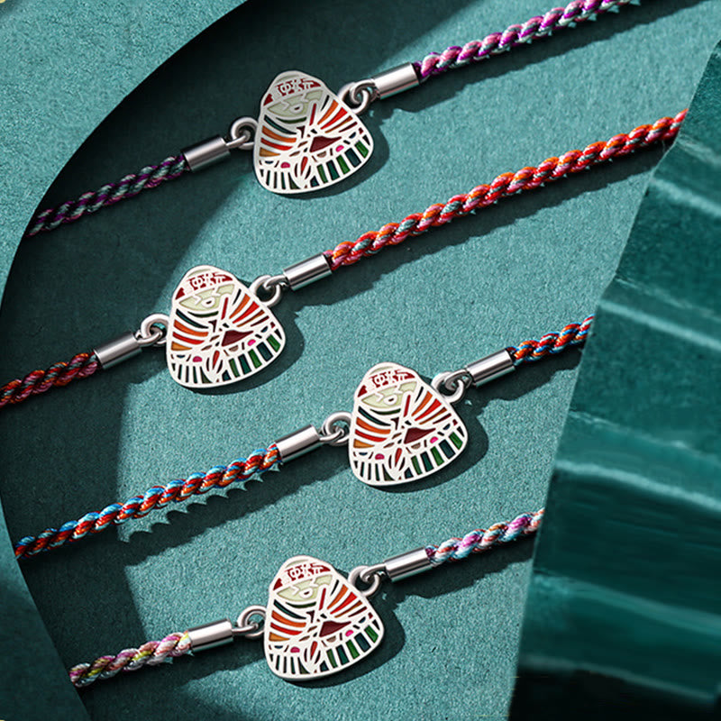 KarmaRipple's 925 Sterling Silver Zongzi Pattern Fortune Multicolored Handcrafted Bracelet p6