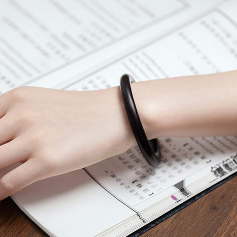 KarmaRipple's Tibetan Small Leaf Red Sandalwood Ebony Green Sandalwood Protection Bracelet Bangle p17