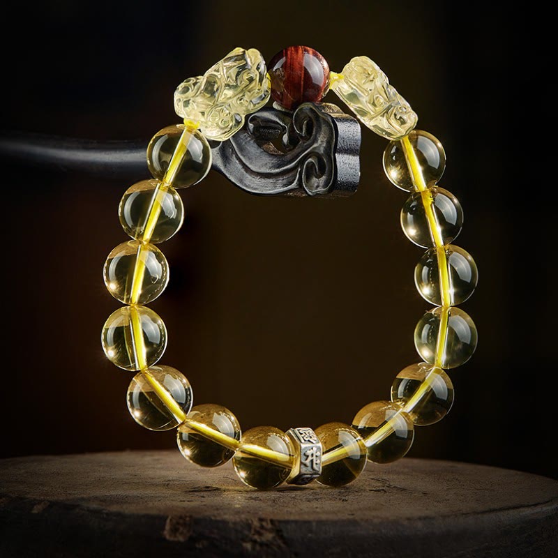 KarmaRipple's Authentic Citrine Double PiXiu Tiger Eye Prosperity Protection Bracelet p3
