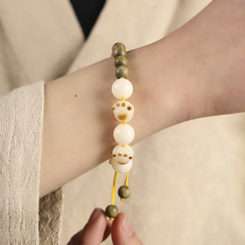 KarmaRipple's Authentic Green Sandalwood Bodhi Seed Cat Paw Claw Cure Bracelet p4