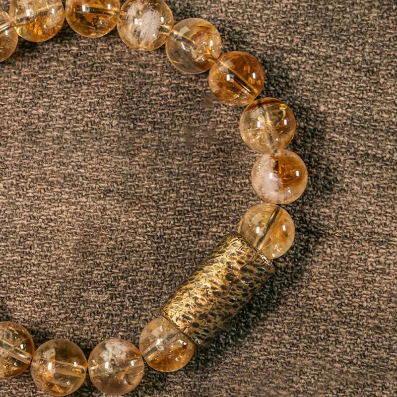 KarmaRipple's Authentic Citrine Gemstone Brass Bead Protection Bracelet p4
