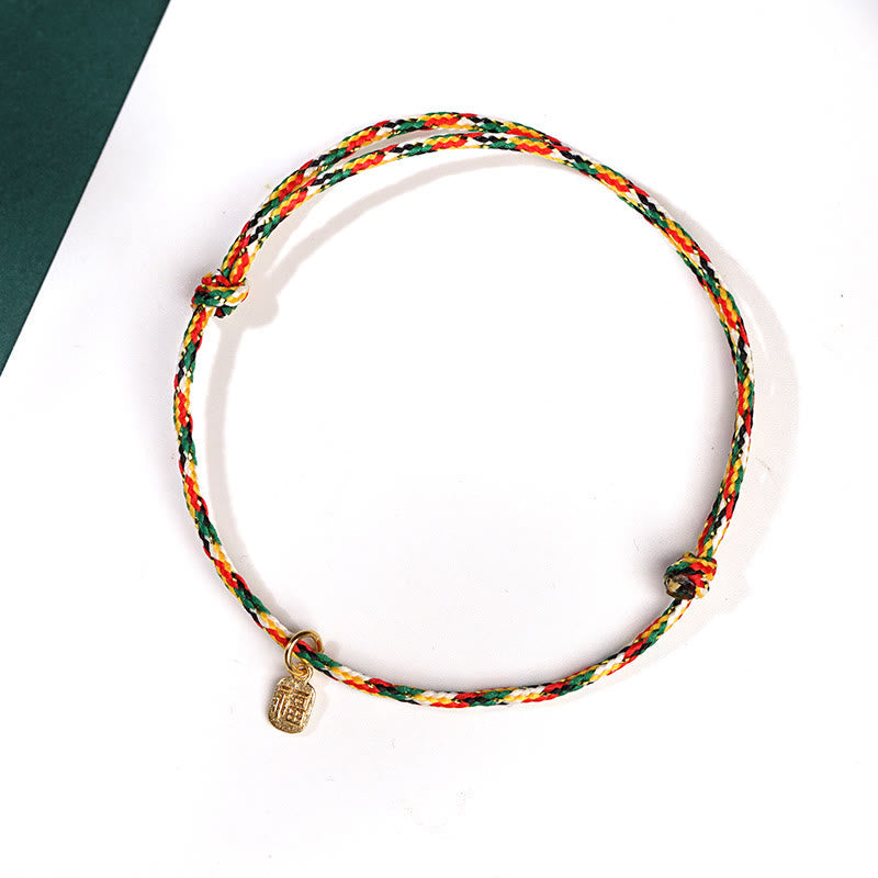 KarmaRipple's Auspicious Fu Character Peace And Joy Fortune Handmade Multicolored Child Adult Bracelet p2