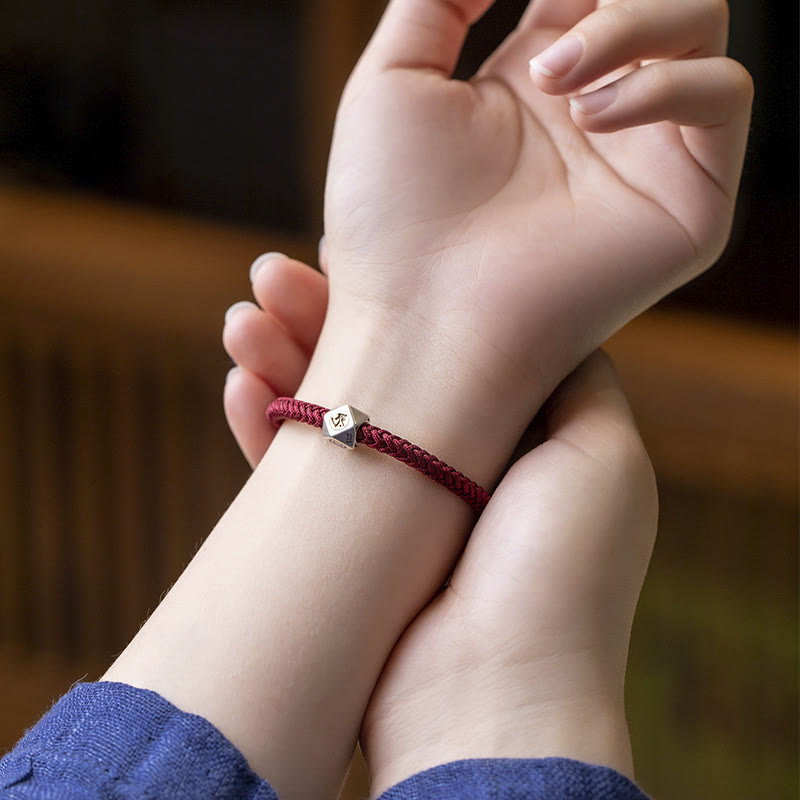 KarmaRipple's 925 Sterling Silver Handmade Chinese Zodiac Natal Buddha Fortune Protection Woven String Bracelet p8