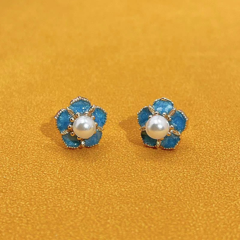 KarmaRipple's Peach Blossom Pearl Happiness Stud Earrings p6