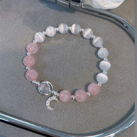KarmaRipple's Authentic Cat's Eye Pink Gemstone Moon Love Talisman Bracelet