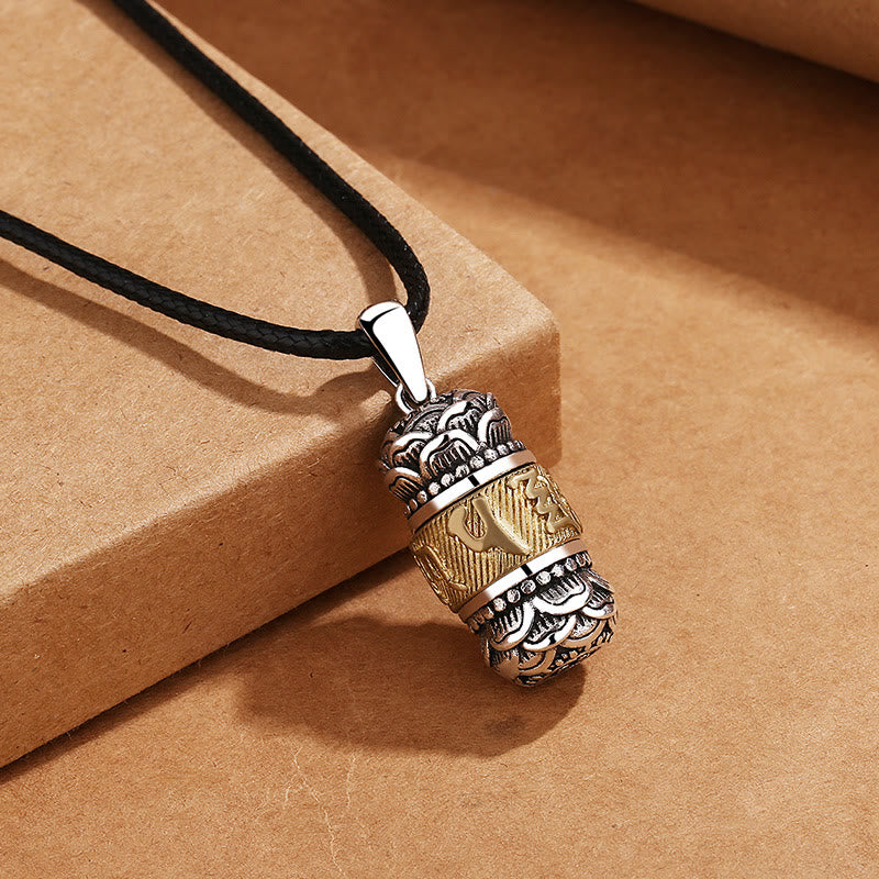 KarmaRipple's Tibet Om Mani Padme Hum Carved Wisdom Purity Chain Leather Rope Pendant Necklace p8