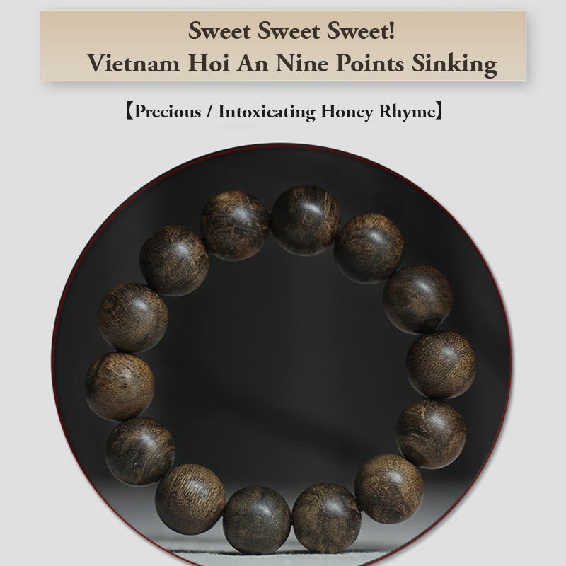 KarmaRipple's Nine Points Sinking Water Vietnam Hoi An Agarwood Peace Strength Bracelet p8