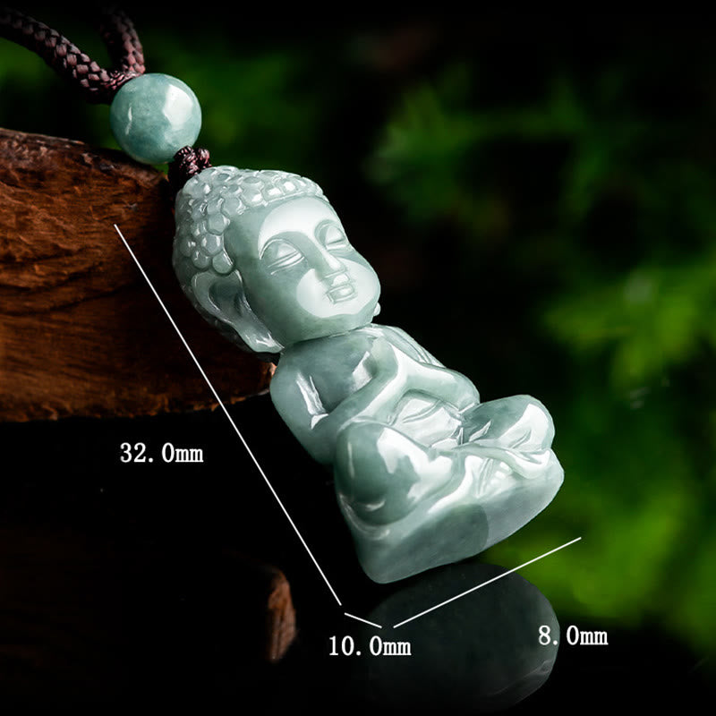 KarmaRipple's Authentic Jade Meditation Buddha Amulet Serenity Pendant Necklace p7