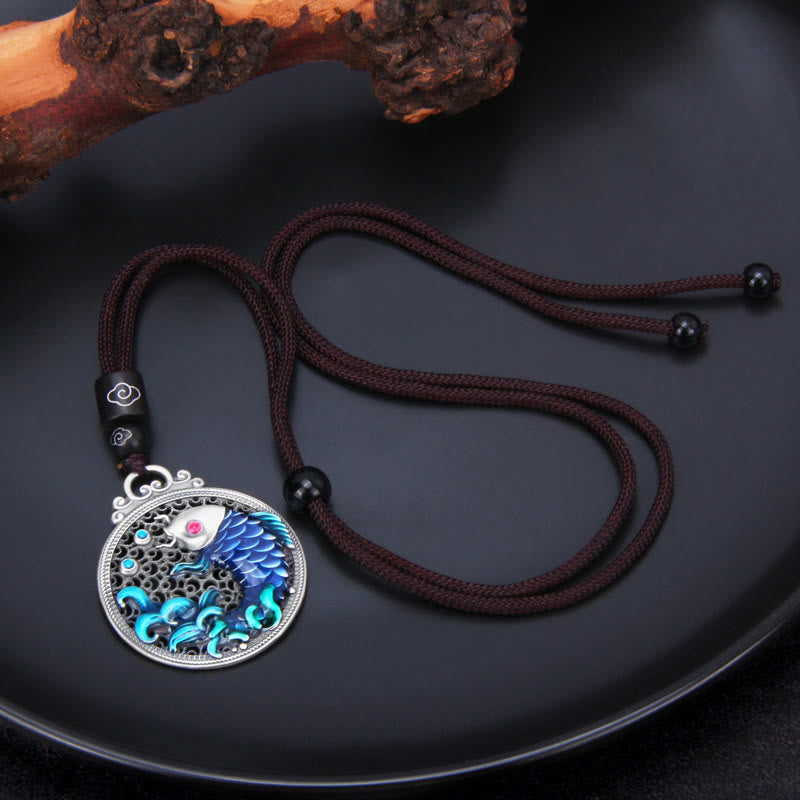 KarmaRipple's 999 Sterling Silver Fortune Koi Fish Success Prosperity Pendant Necklace p4