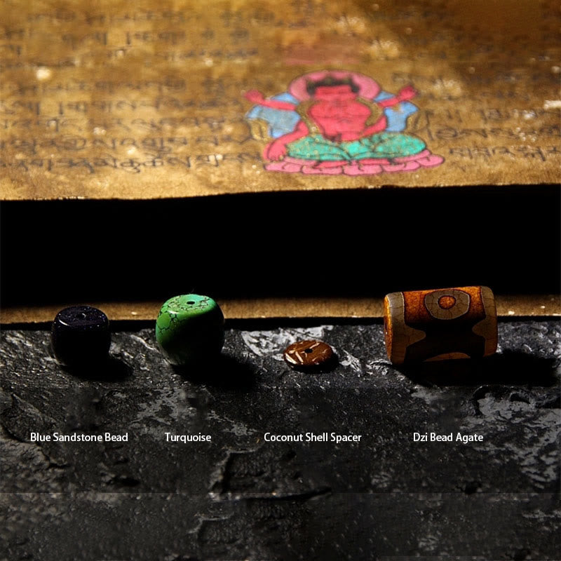 KarmaRipple's Tibetan Yak Bone Dzi Bead Turquoise Keep Away Evil Spirits Bracelet p9