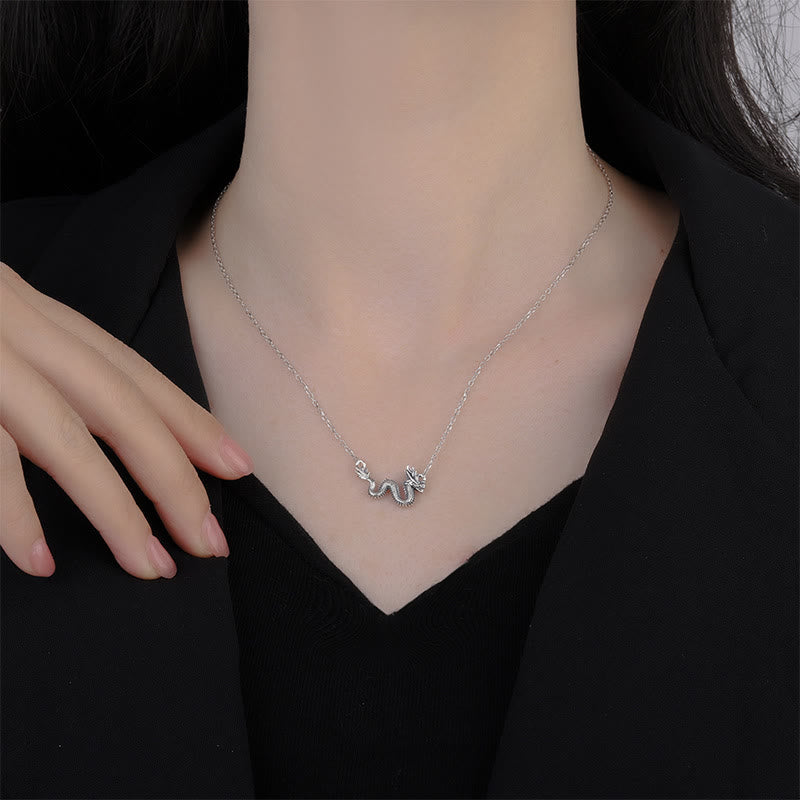 KarmaRipple's 925 Sterling Silver Year Of The Dragon Auspicious Dragon Protection Chain Pendant Pendant( p6