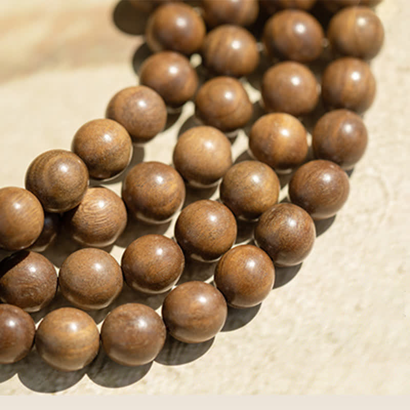 KarmaRipple's 108 Mala Beadwork Green Sandalwood Boxwood Lotus Positive Bracelet p23