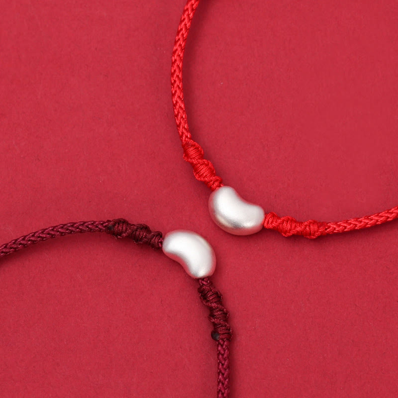 KarmaRipple's 999 Sterling Silver Bean Design Fortune Connection Handmade Woven Bracelet p11
