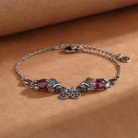 KarmaRipple's Garnet Double PiXiu Bronze Coin Protection Chain Bracelet